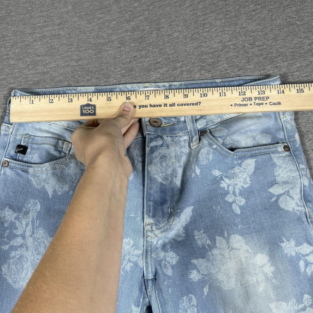 KanCan Jeans Womens 5/26 Blue Floral Flared Mid Rise Denim - Picture 3 of 11